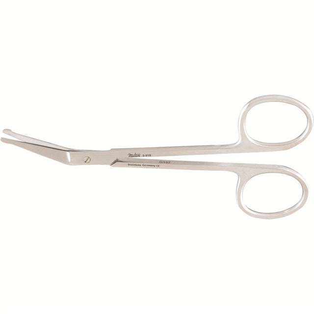 MILTEX Eye Scissors with probe points, 4-1/2" (114mm), angled on side. MPN: 5-310