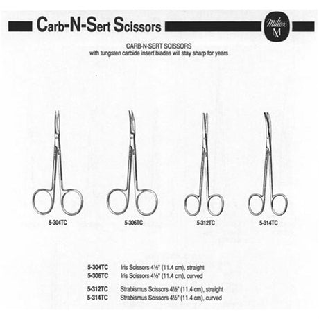 MILTEX Strabismus Scissors, 4-1/2" (115mm), Tungsten Carbide, Curved, Blunt Points. MPN: 5-314TC - Image 2