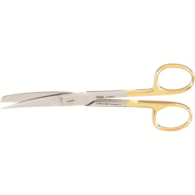 MILTEX Operating Scissors, 5-3/4" (145mm), tungsten carbide, Standard Pattern, curved, sharp-blunt points. MPN: 5-46TC