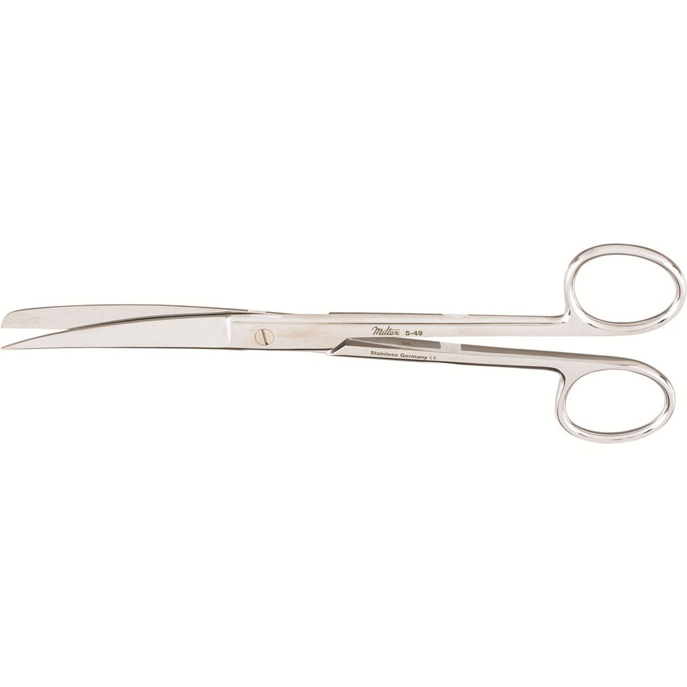 MILTEX Standard Pattern Operating Scissors, curved, 7-1/2" (19.1cm), sharp-blunt points. MPN: 5-49
