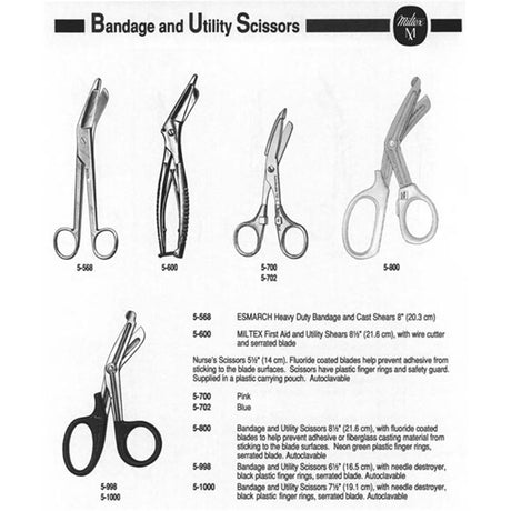 MILTEX First Aid & Utility Scissors, 8-1/4" (210mm), With Wire Cutter and Serrated Blade. MPN: 5-600 - Image 2