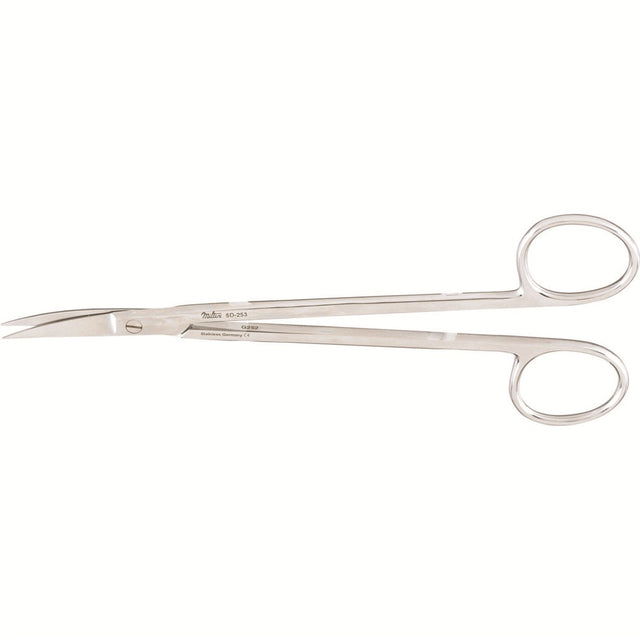 MILTEX KELLY Scissors, 6-1/4" (160mm), sharp points, curved, one serrated blade. MPN: 5D-253