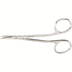 MILTEX LA GRANGE Scissors, 4-1/4" (108mm), Curved, One Serrated Blade, Angled Shanks. MPN: 5D-324