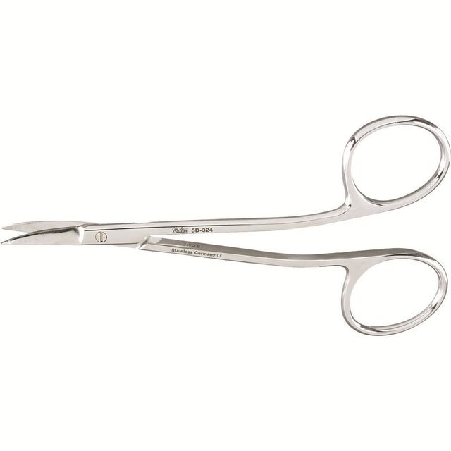 MILTEX LA GRANGE Scissors, 4-1/4" (108mm), Curved, One Serrated Blade, Angled Shanks. MPN: 5D-324