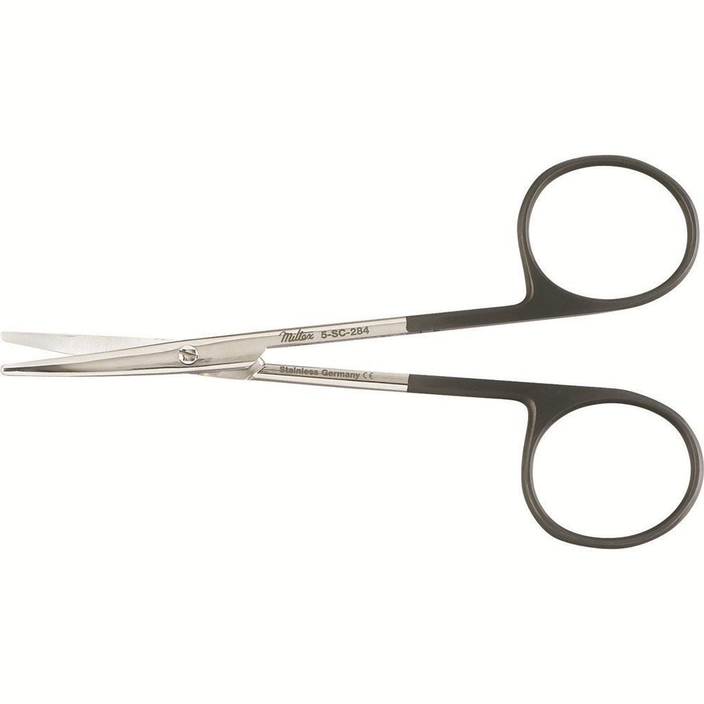 MILTEX METZENBAUM Scissors, 4-1/2" (115mm), SuperCut, curved, delicate, one serrated blade. MPN: 5-SC-284