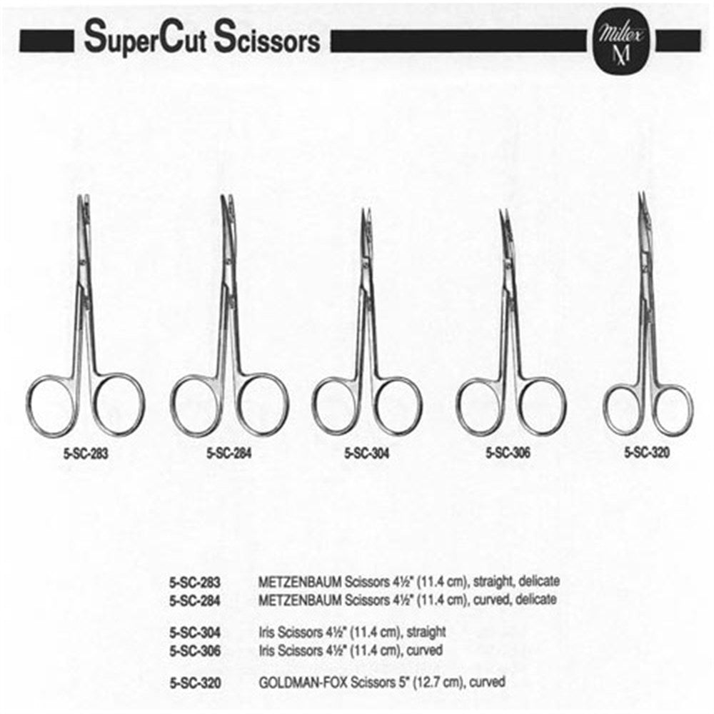 MILTEX GOLDMAN-FOX Gum Scissors, 5" (128.5mm), SuperCut, one serrated blade. MPN: 5-SC-320 - Image 2