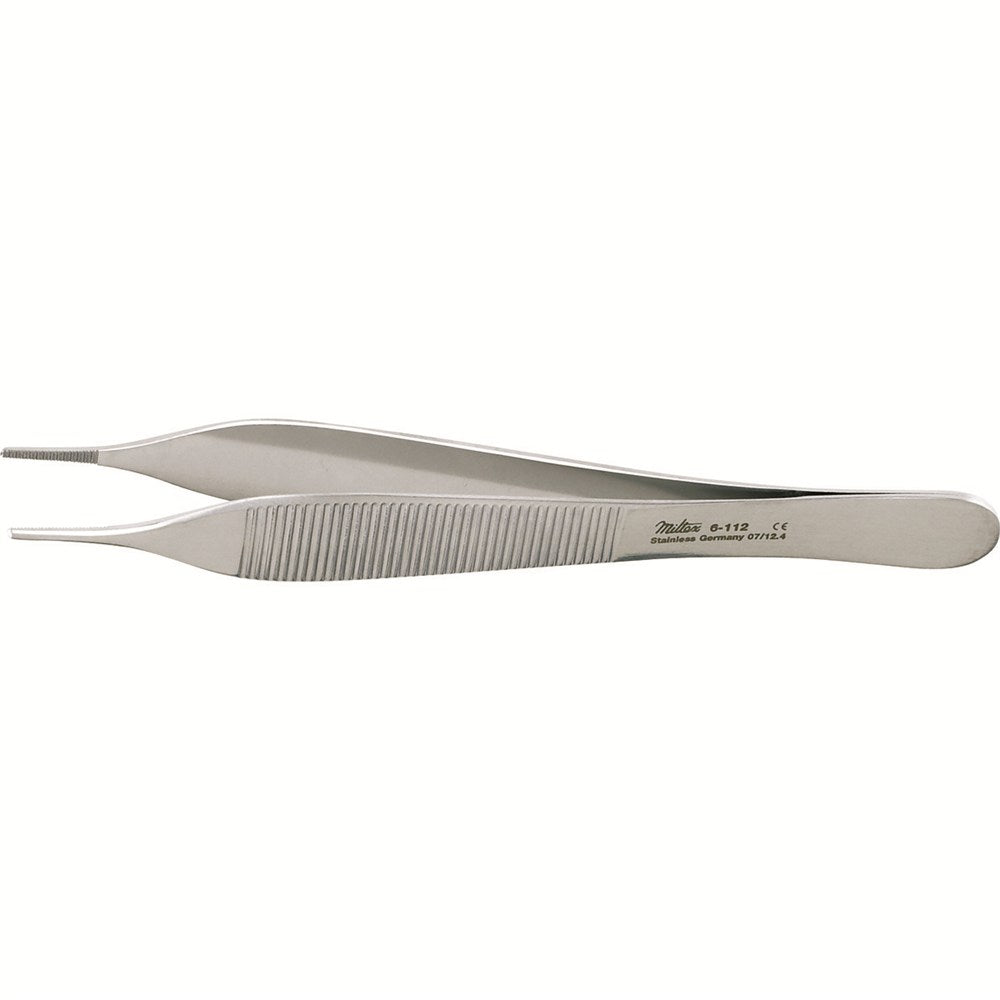 MILTEX HUDSON (EWALD) Dressing Forceps, 4-3/4" (119.5mm), serrated. MPN: 6-112
