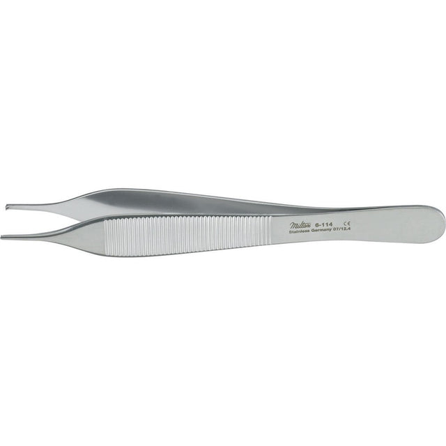 MILTEX HUDSON (EWALD) Tissue Forceps, 4-3/4" (119.5mm), 1 X 2 teeth. MPN: 6-114