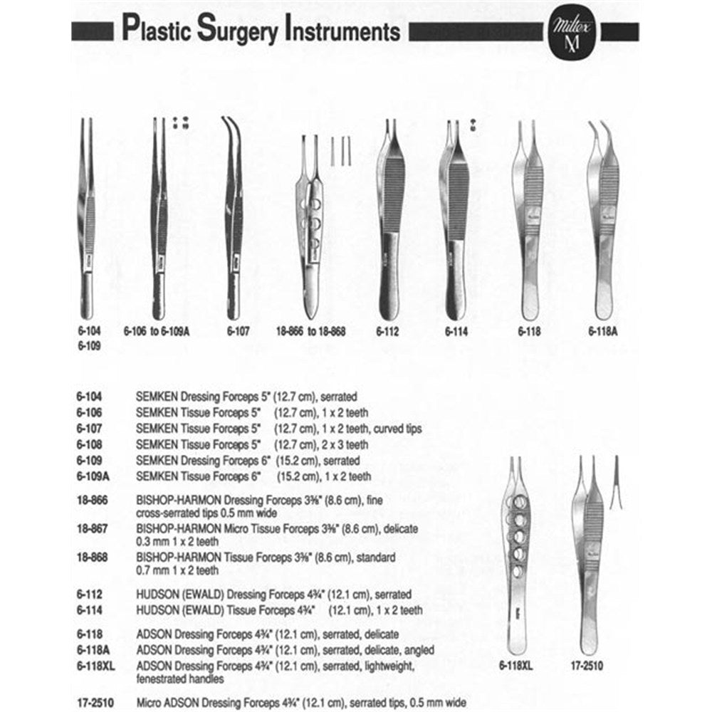 MILTEX ADSON Dressing Forceps, 4-3/4" (120mm), delicate, angled, serrated. MPN: 6-118A - Image 3
