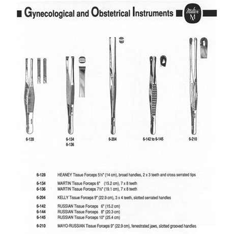MILTEX RUSSIAN Tissue Forceps, 10-1/4" (258mm), serrated handles. MPN: 6-145 - Image 4