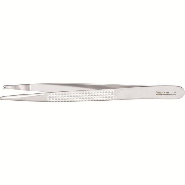 MILTEX BONNEY Tissue Forceps, 6-3/4" (172.5mm), straight, serrated tips, 1 X 2 teeth. MPN: 6-148