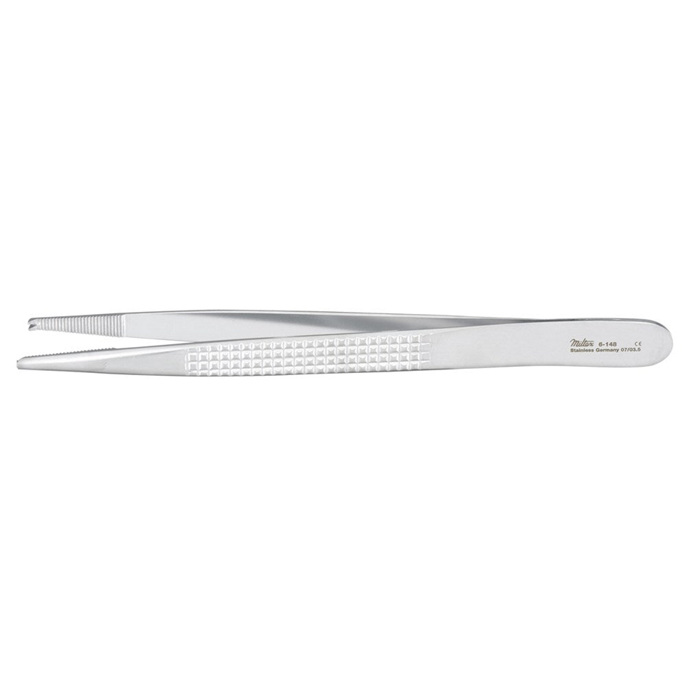 MILTEX BONNEY Tissue Forceps, 6-3/4" (172.5mm), serrated tips, 2 x 3 teeth. MPN: 6-150