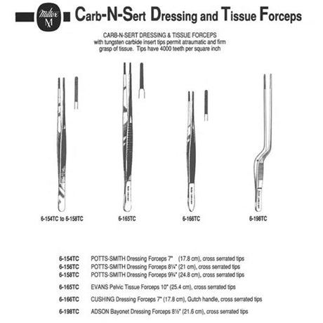 MILTEX POTTS-SMITH Dressing Forceps, 8" (202mm), cross serrated tips, Tungsten Carbide. MPN: 6-156TC - Image 2