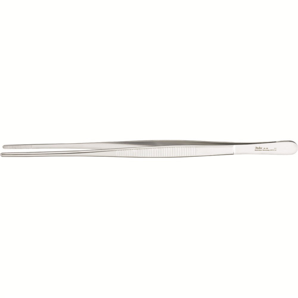 MILTEX Dressing Forceps, 10" (254mm), Standard Pattern, Serrated Handles, Serrated Tips. MPN: 6-16