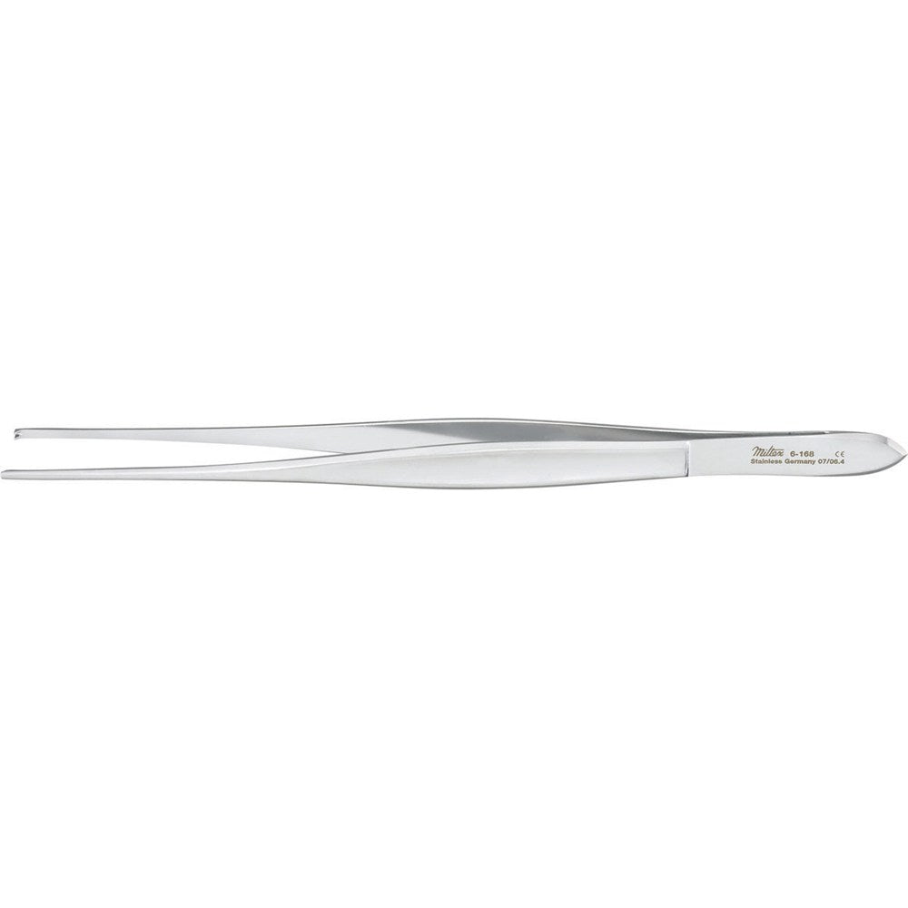 MILTEX CUSHING Tissue Forceps 1 X 2 teeth, 7" (17.8 cm), Gutch handle, scraper end. MPN: 6-168