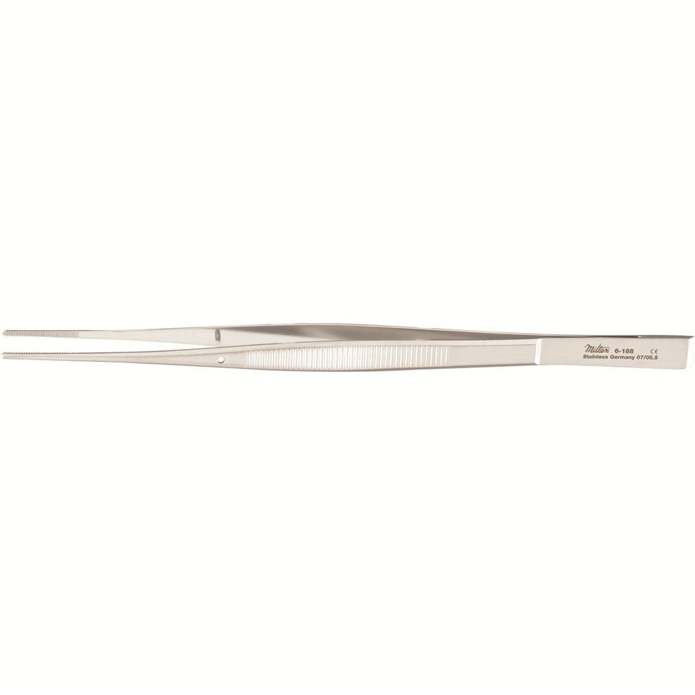 MILTEX CUSHING Dressing Forceps, 6-3/4" (170mm), Serrated, Scraper End. MPN: 6-188
