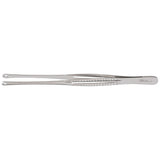 MILTEX MAYO RUSSIAN Tissue Forceps, 9" (228mm), fenestrated jaws, slotted grooved handles. MPN: 6-210