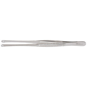 MILTEX MAYO RUSSIAN Tissue Forceps, 9" (228mm), fenestrated jaws, slotted grooved handles. MPN: 6-210