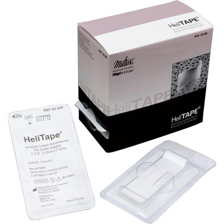 INTEGRA HeliTAPE Absorbable Collagen Wound Dressing for Dental Surgery, 1" x 3" (2.5 cm x 7.5 cm). MPN: 62-200