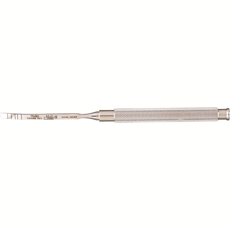 MILTEX Graduated Chisel, (7-10-13-15-18 mm markings), Curved, Length= 7" (178 mm), Width= 3.8 mm. MPN: 62-21