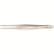 MILTEX Dressing Forceps, delicate pattern fluted handles, 4-5/8" (117mm), serrated tips. MPN: 6-24