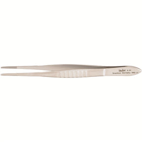 MILTEX Dressing Forceps, delicate pattern fluted handles, 4-5/8" (117mm), serrated tips. MPN: 6-24