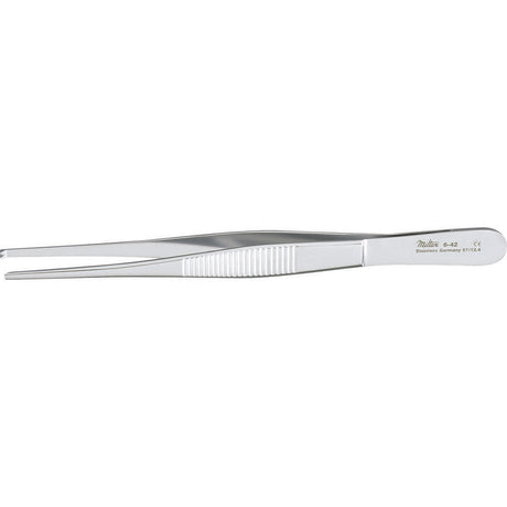 MILTEX Tissue Forceps 5-1/8" (129mm), 1 x 2 teeth, serrated handles. MPN: 6-42