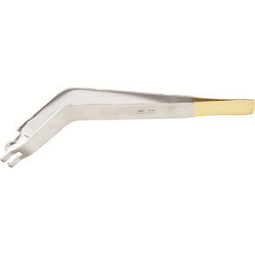 MILTEX Grasping Forceps, 6 1/4" (156mm), Non-Magnetic, 1x2 Curved Prongs, Gold Plated Tang. MPN: 65-25