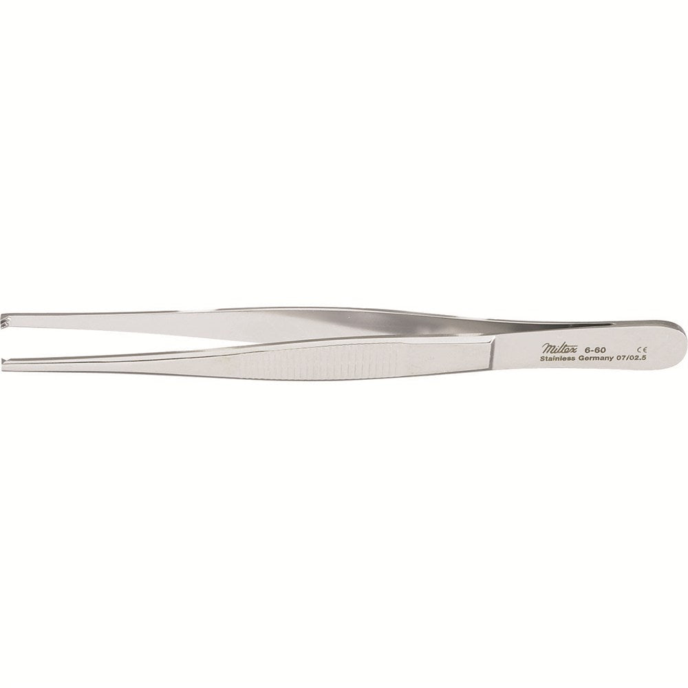 MILTEX Tissue Forceps 2 X 3 teeth, standard pattern serrated handles, 4-1/2" (11.4 cm). MPN: 6-60
