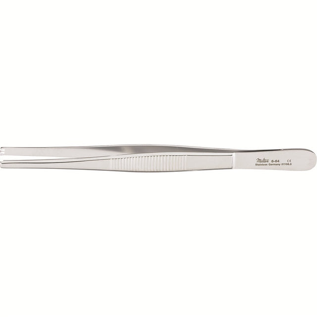 MILTEX Tissue Forceps 2 X 3 teeth, standard pattern serrated handles, 5-1/2". MPN: 6-64