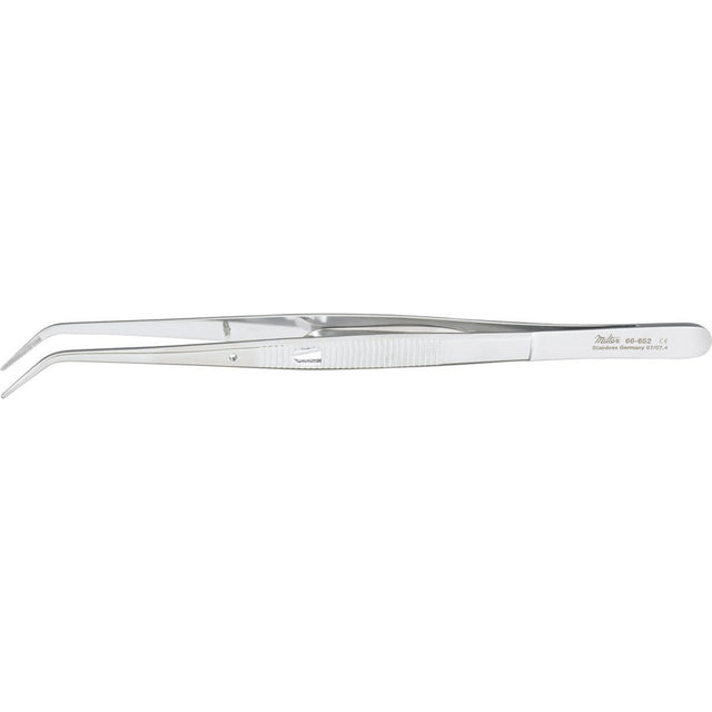 MILTEX COLLEGE Cotton Pliers with lock, angled, serrated tips. MPN: 66-652