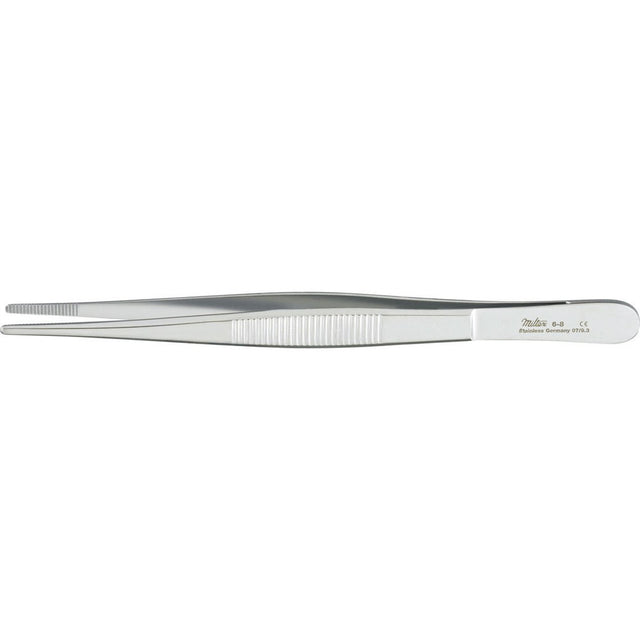 MILTEX Dressing Forceps, standard pattern serrated handles, 5-5/8" (142mm), serrated tips. MPN: 6-8