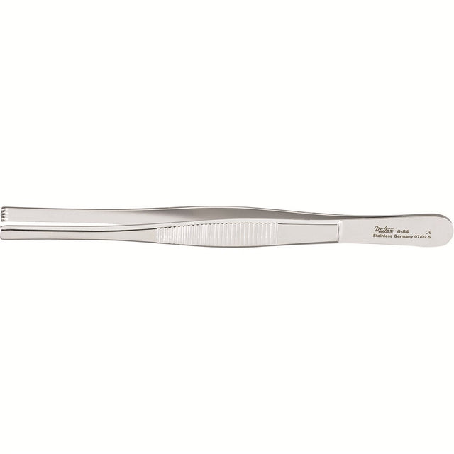 MILTEX Tissue Forceps 4 X 5 teeth, standard pattern serrated handles, 5-1/2". MPN: 6-84