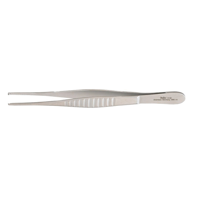 MILTEX Tissue Forceps 1 X 2 teeth, delicate pattern fluted handles, 5" (12.7 cm). MPN: 6-92