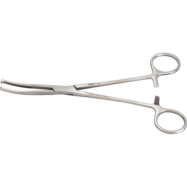 MILTEX MICULICZ Peritoneal Forceps 1 X 2 teeth, 8" (20.3 cm), slight curve. MPN: 7-190