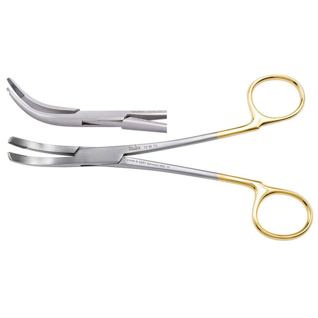 MILTEX WYNMAN Dental Crown Gripper, 6-1/4" (160mm), with Tungsten Carbide jaws, without ratchet. MPN: 72-10TC