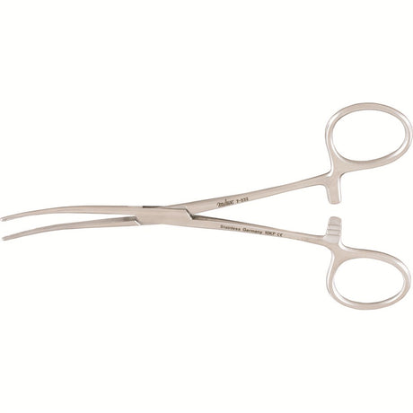 MILTEX BAINBRIDGE Forceps, 6" (15.2 cm), curved, longitudinal serrations, cross tip serrations. MPN: 7-232