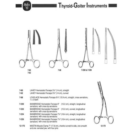MILTEX BAINBRIDGE Forceps, 6" (15.2 cm), curved, longitudinal serrations, cross tip serrations. MPN: 7-232 - Image 3