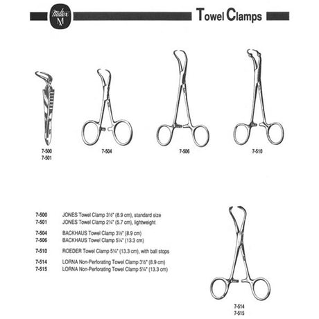 MILTEX JONES Towel Clamp, 2-1/4" (56mm), lightweight. MPN: 7-501 - Image 2