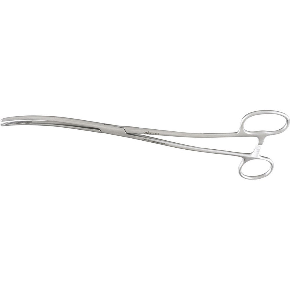 MILTEX BOZEMAN Sponge Forceps, 10-1/2" (26.7 cm), double curved, one large ring. MPN: 7-624