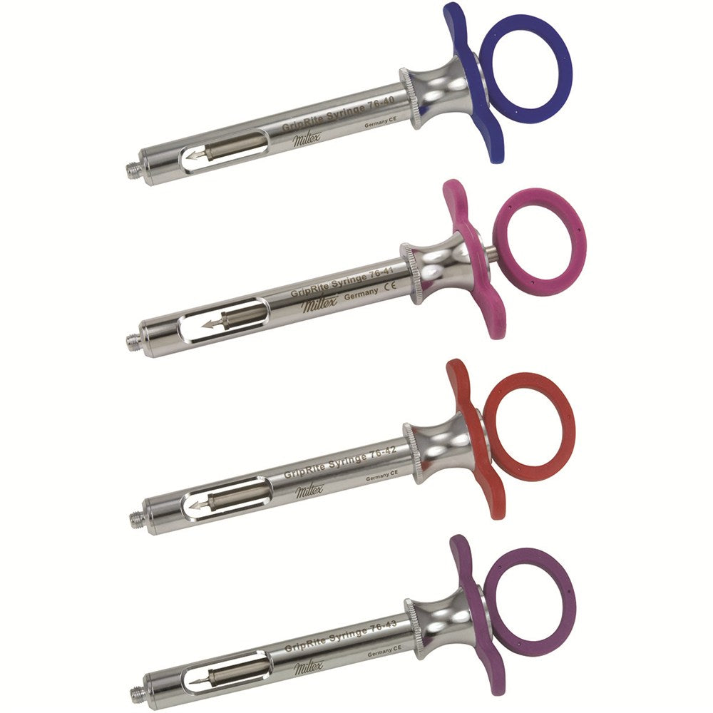 MILTEX GripRite Petite Dental Aspirating Syringe CW, Red Silicone Grips. MPN: 76-42 - Image 2