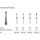 MILTEX Diamond Bur, Inverted Cone (805), Diameter= 10, Medium Grit, Blue Band. MPN: 805/010
