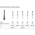 MILTEX Diamond Bur, Inverted Cone with Collar (806), Diameter= 14, Medium Grit, Blue Band. MPN: 806/014