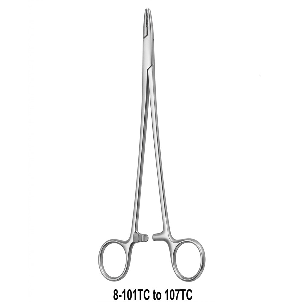 Miltex Ryder Needle Holder, 10¼" (26 cm), Serrated Jaws, Tungsten Carbide. MPN: 8-107TC