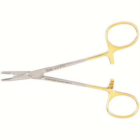 Miltex Olsen-Hegar Needle Holder with Suture Scissors, 4¾" (12.1 cm), Extra Delicate Smooth Jaws, Tungsten Carbide. MPN: 8-14A-TC