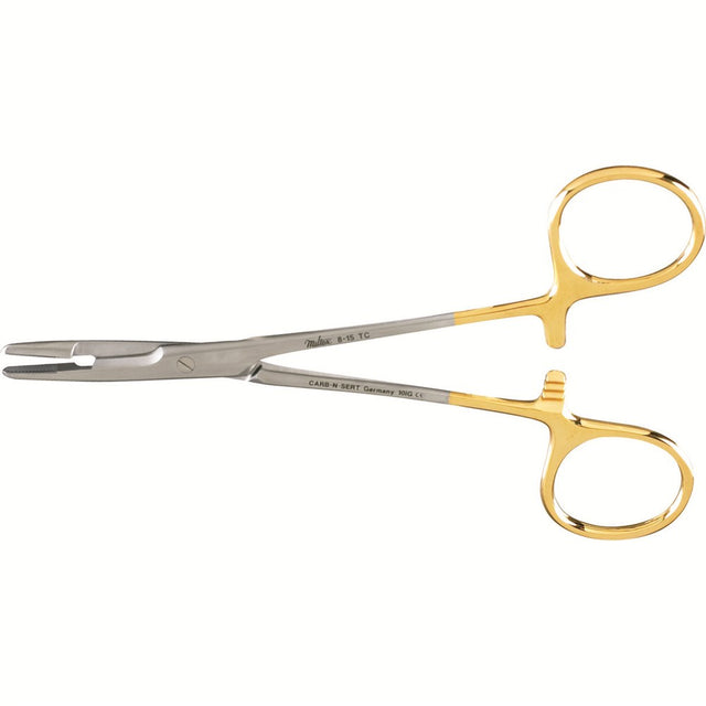 Miltex Olsen-Hegar Needle Holder with Suture Scissors, 5½" (14 cm), Serrated Jaws, Tungsten Carbide. MPN: 8-15TC