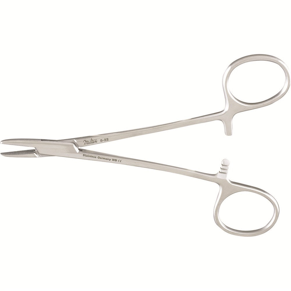 Miltex Brown Needle Holder, 5¼" (13.2 cm), Fine Serrations, Convex Jaws. MPN: 8-22