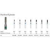 MILTEX Diamond Bur, Flat End Cylinder (835), Diameter= 8, Medium Grit, Blue Band. MPN: 835/008