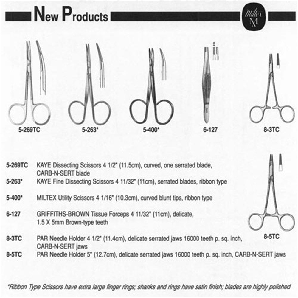 Miltex Plastic & Reconstructive Needle Holder, 4⅝" (11.7 cm), Delicate Serrated Jaws, Tungsten Carbide. MPN: 8-3TC - Image 2