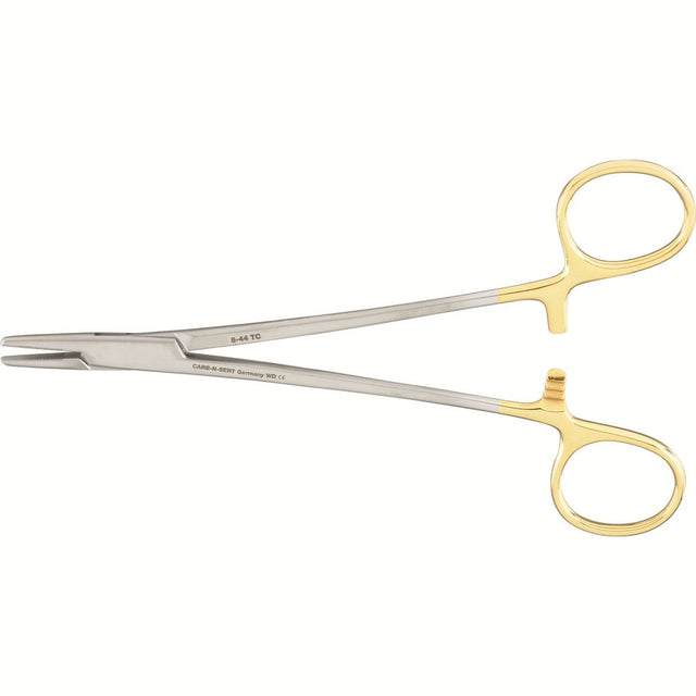 Miltex Mayo-Hegar Needle Holder, 6¼" (16 cm), Serrated Jaws, Tungsten Carbide. MPN: 8-44TC